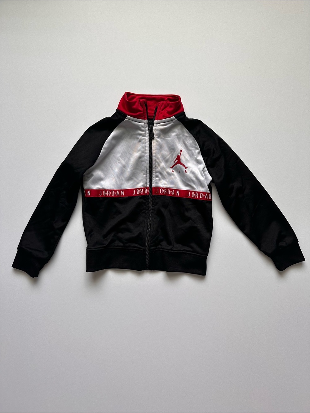 Jordan Toddler Black White and Red Full-Zip Track Jacket